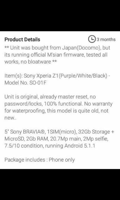 Sony Xperia Z1 Shopee Malaysia