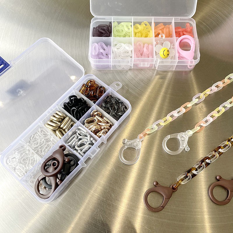 HALOO DIY Korea Style Jelly Color Acrylic Set Candy Color Daisy Mask Chain  Eye Chain Material Pack With Box | Shopee Malaysia