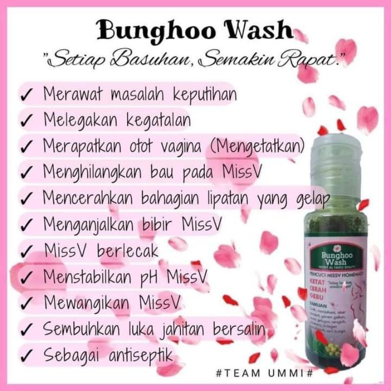 bunghoo wash 100% berkesan