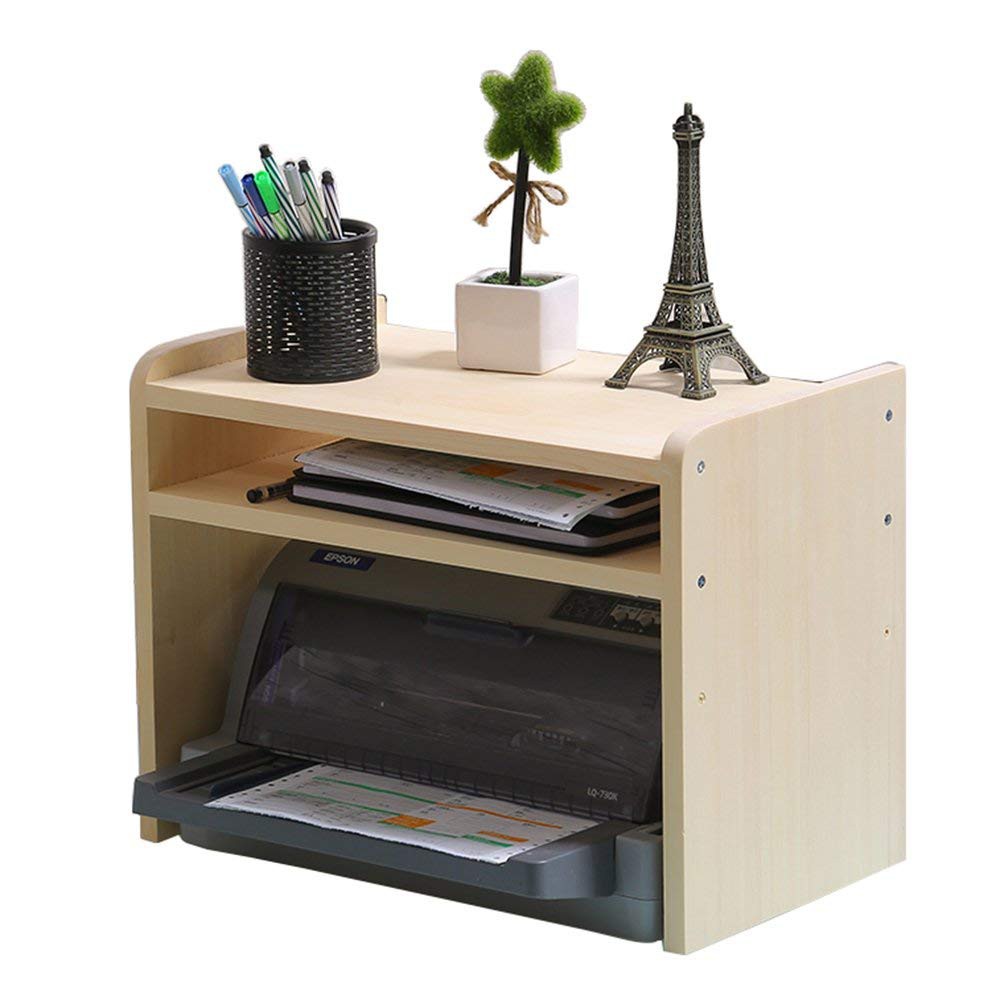 Adjustable Bookshelf Wood Desktop Storage Organizer Office Printer