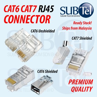 SenTec RJ45 CAT6 CAT7 Ethernet LAN Cable Connector Modular Network Plug 50U UTP Shielded 100PCS 100 Pieces