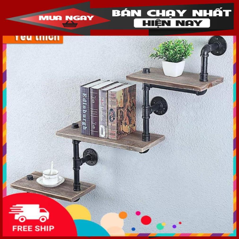 3-storey Bookshelves With vintage Style Iron Pipes Assembled For Home And cafe Decoration