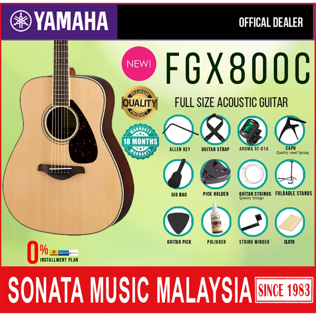 Yamaha Fgx800C Acoustic Electric Guitar
 - Yamaha Fgx800c Dreadnought Cutaway Acoustic Electric Guitar Scb Fgx 800c Shopee Malaysia