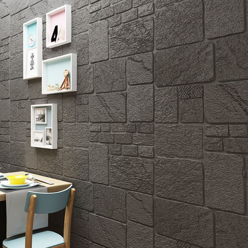 70X70cm 3D Wall Stickers Creative Stone Foam Wallpaper Waterproof Self ...