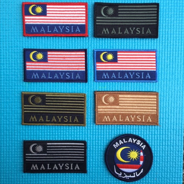 Malaysia Flag Embroidery Patches Complete velcro | Shopee Malaysia