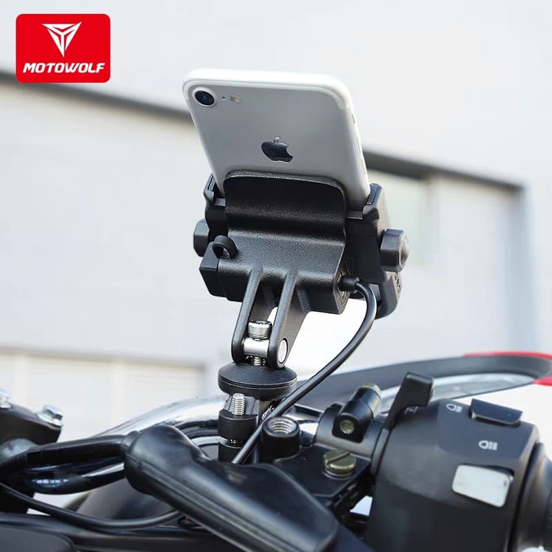 MOTOWOLF Universal Motorcycle Phone Holder Aluminum Alloy Phone Holder