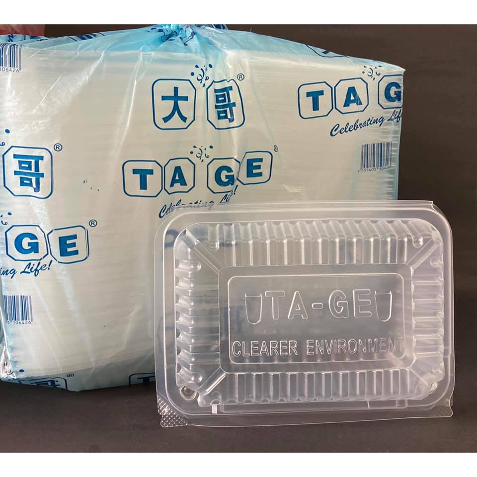 Tage 2 Medium Pp Lunch Box 100pcs Disposable Plastic Food Rice Box Shopee Malaysia
