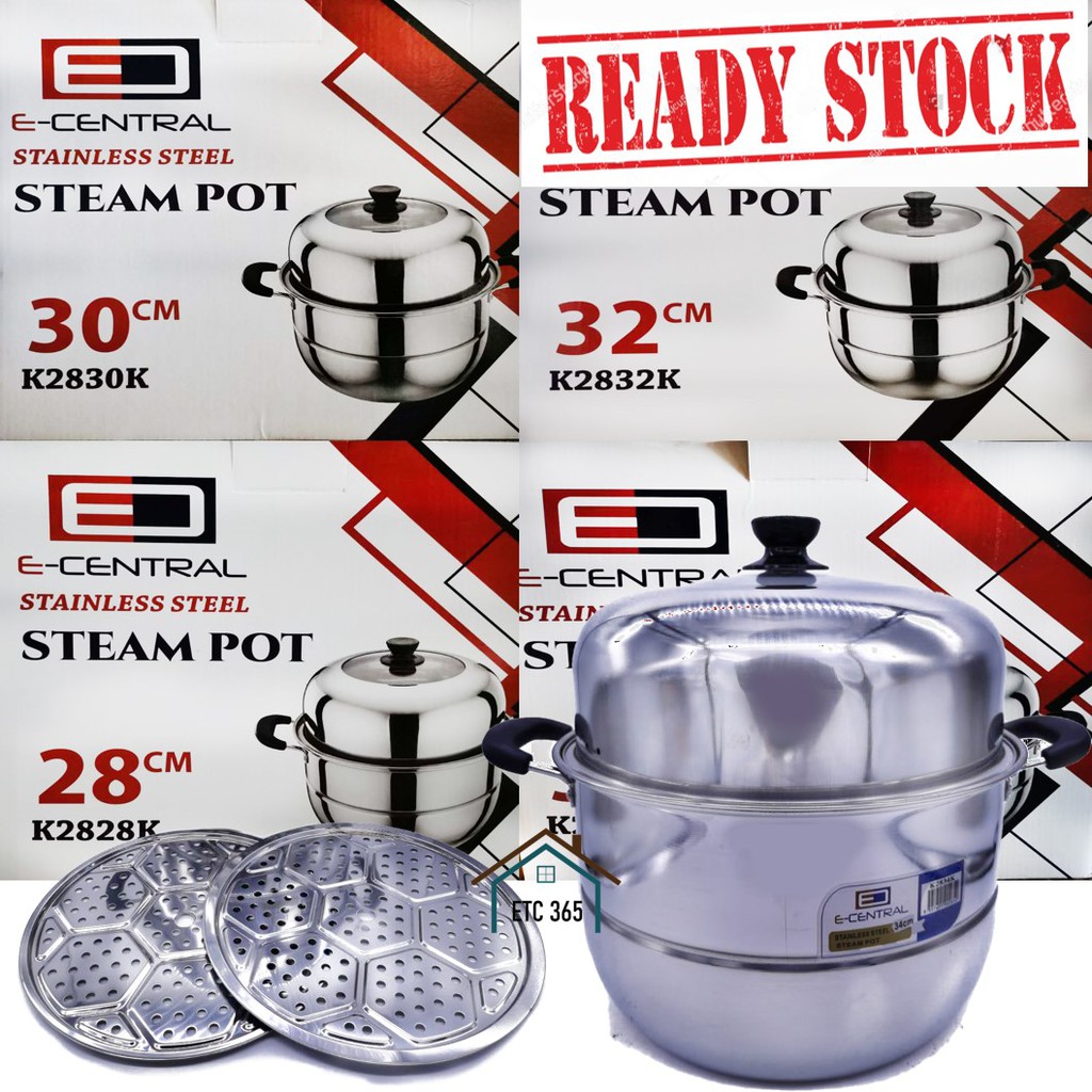 E-Central Quality  Multi Cooker Stainless Steel Steam Pot Periuk Pelbagai Masak Kukus