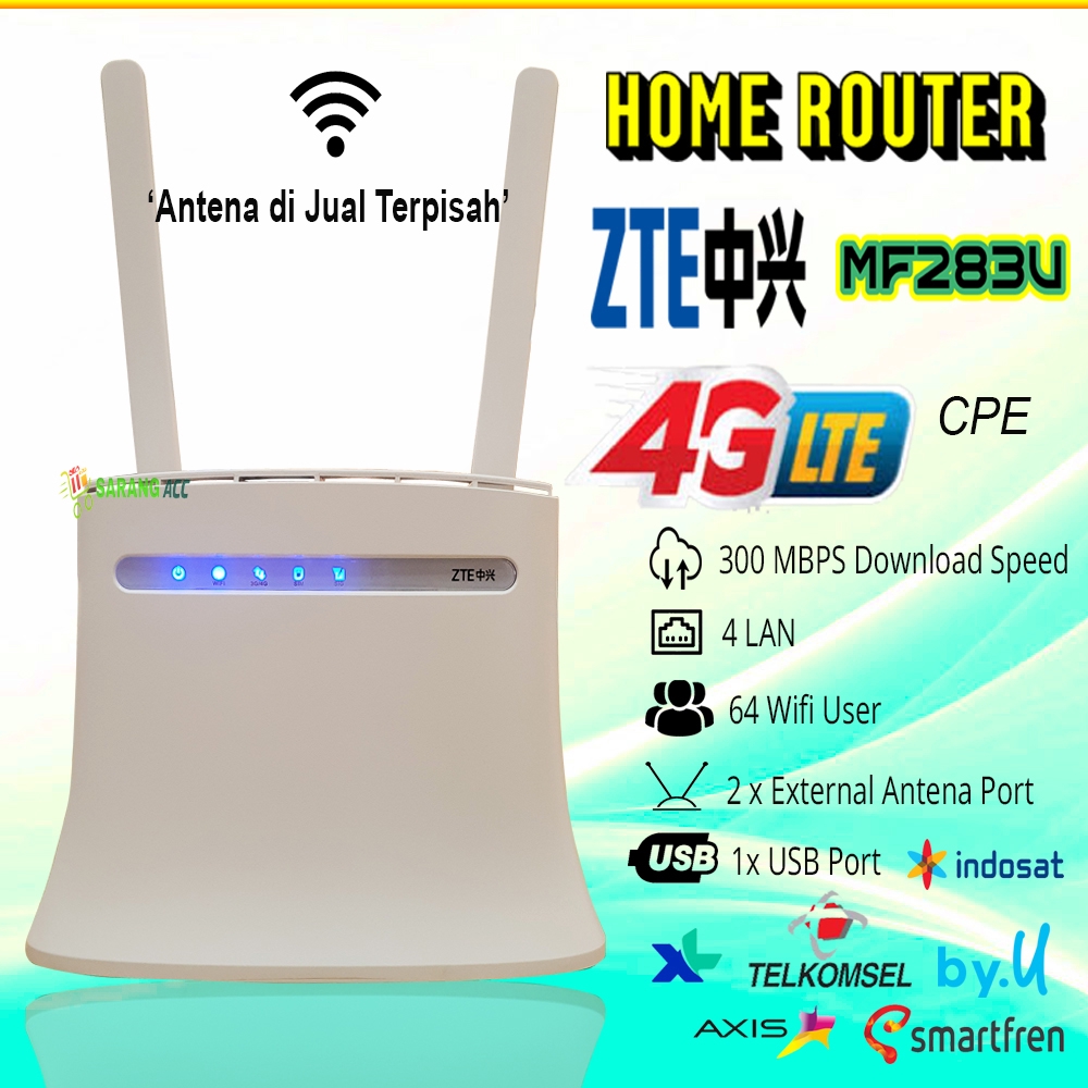 Wifi 4g Home Router Modem Zte Mf283u Sim Card Unlock Shopee Malaysia