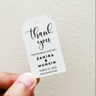 Kad Thank you Customized White Thank You Tags (Kahwin/Aqiqah/Tunang ...