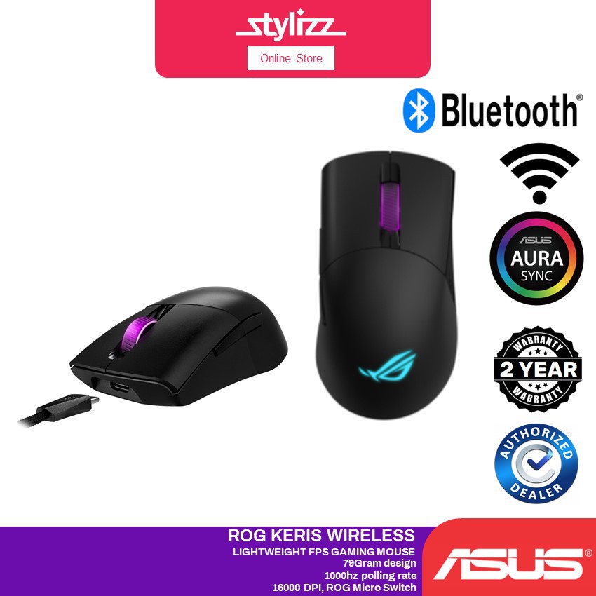 Asus P509 Rog Keris Optical Gaming Mouse Asus P513 Rog Keris Wireless Gaming Mouse Shopee Malaysia