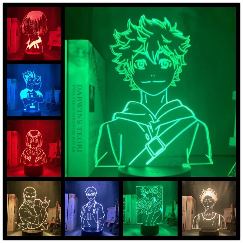 Haikyuu Kozume Tanaka Bokuto Hinata 3d Led Illusion Night Lights Touch Remote Colors Changing Lamp For Bedroom Decor Gift For Anime Fans Shopee Malaysia - roblox night light color changing 3d illusion led lamp for home