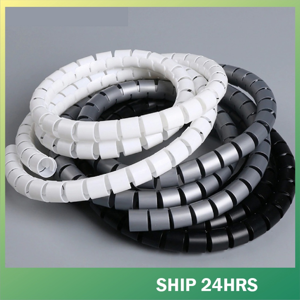 LHOME Spiral Cable Organizer Line Pipe Wire Organizer Management Spiral Tube Cable Organizer