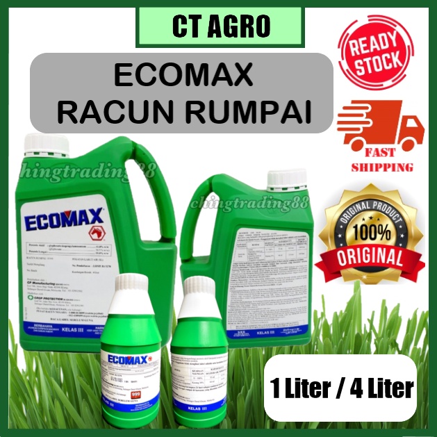 Ecomax 4l 1l Glyphosate 41 Ready Stock Racun Rumput Rumpai