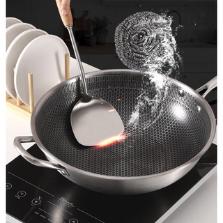 KATA SUS316 Stainless Steel Honeycomb Pan Non-Stick Wok Steamer With