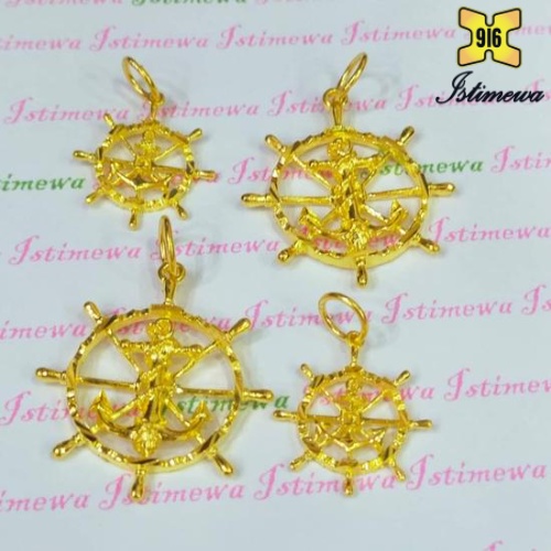 ISTIMEWA 916 Gold Anchor Pendants// Loket Anchor Emas 916