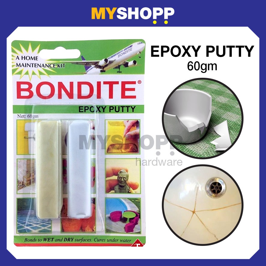 MYSHOPP - BONDITE Epoxy Putty Adhesive Glue (60gm) | YOUR IDEAL HOME MAINTENANCE KIT