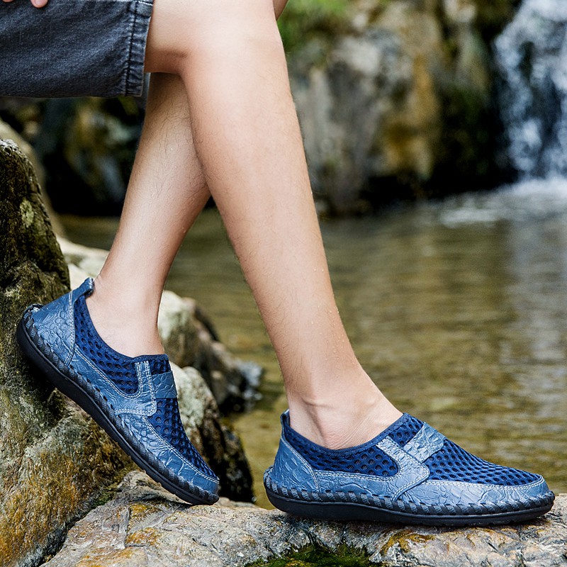 Plus Size 38-50 Men Shoes Mesh Breathable Slip On Loafers Sneakers Outdoor  Hiking Water Shoes | Shopee Malaysia