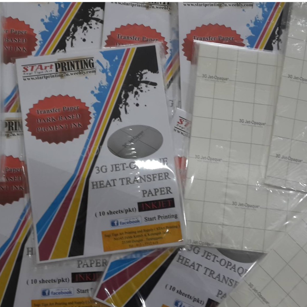 3G Jet Opaque Paper - Heat Transfer Dark paper | Shopee Malaysia