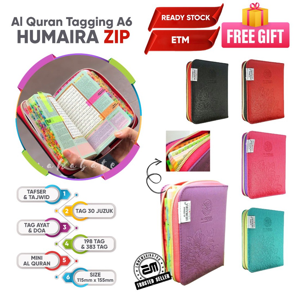 Buy [QURAN MINI] Al Quran Tagging Humaira Zip A6 Size Kecil 