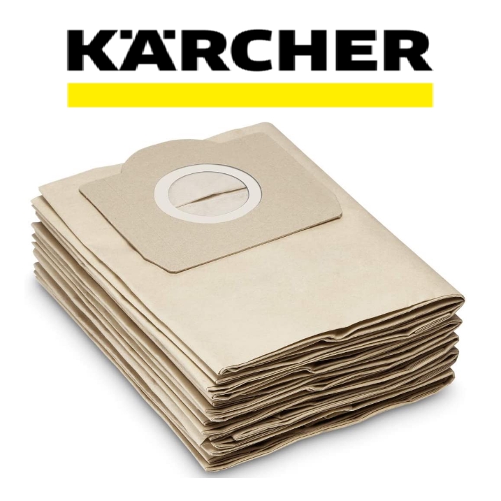 KARCHER 6.959-130.0 5 PCS x Paper Filter Bags for WD3.200/WD3.300M/MV3/MV3 PREMIUM/SE4001 CARPET CLEANER VACUUM CLEANER