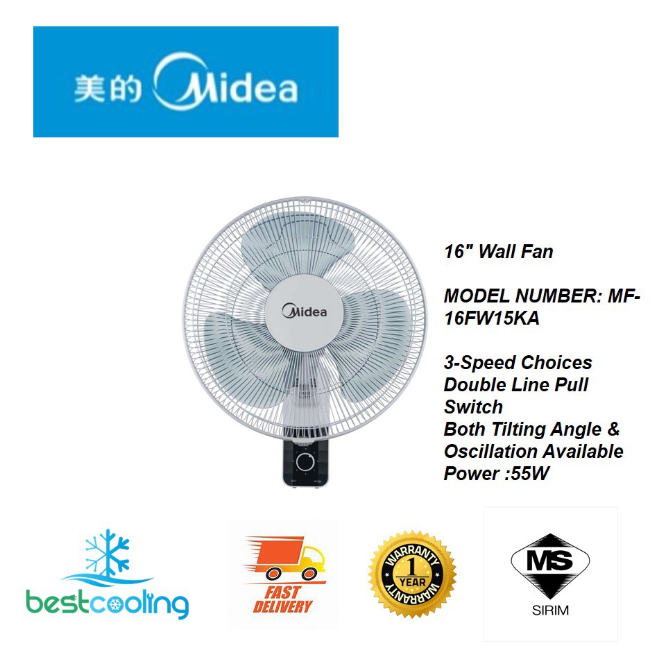 Midea Wall Fan 16 Mf 16fw15ka Remark Per Order 2 Unit Only 3star Product Shopee Malaysia