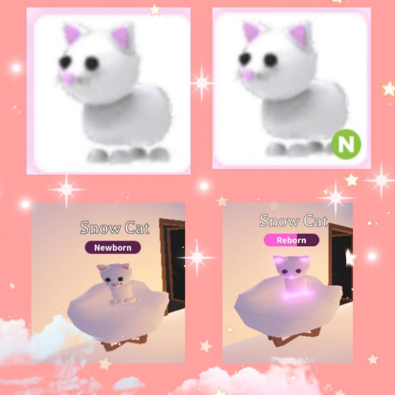 Roblox Adopt Me Neon Snow Cat And Normal Snow Cat Cheap Adopt Me Neon Pets Shopee Malaysia - adopt me cat roblox normal