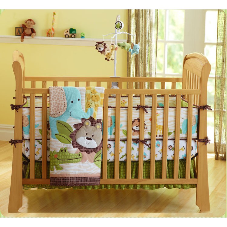 7pcs Set Baby Bedding Set Lion Baby Crib Bedding Set Boy Baby Bed