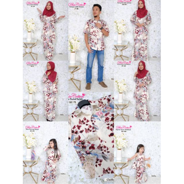 SET SEDONDON FAMILY BAJU  KURUNG  KEDAH  MODEN RIAU MINI DAN 