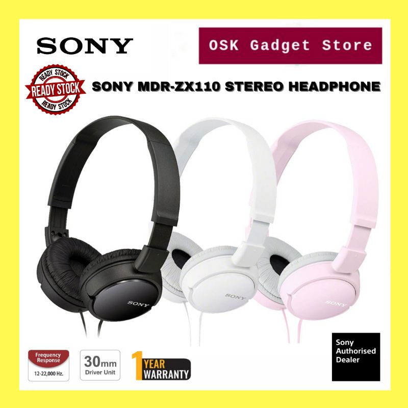 Sony MDRZX110 Stereo On Ear Headphone (1 Year Sony Malaysia Warranty