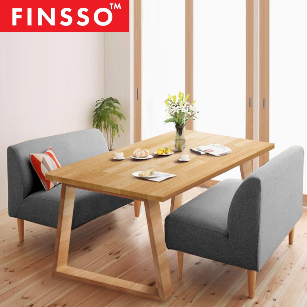 FINSSO: Felix Canvas Sofa Set with Solid Wood Table Restaurant sofa / Cafe sofa Restaurant set / Cafe Set