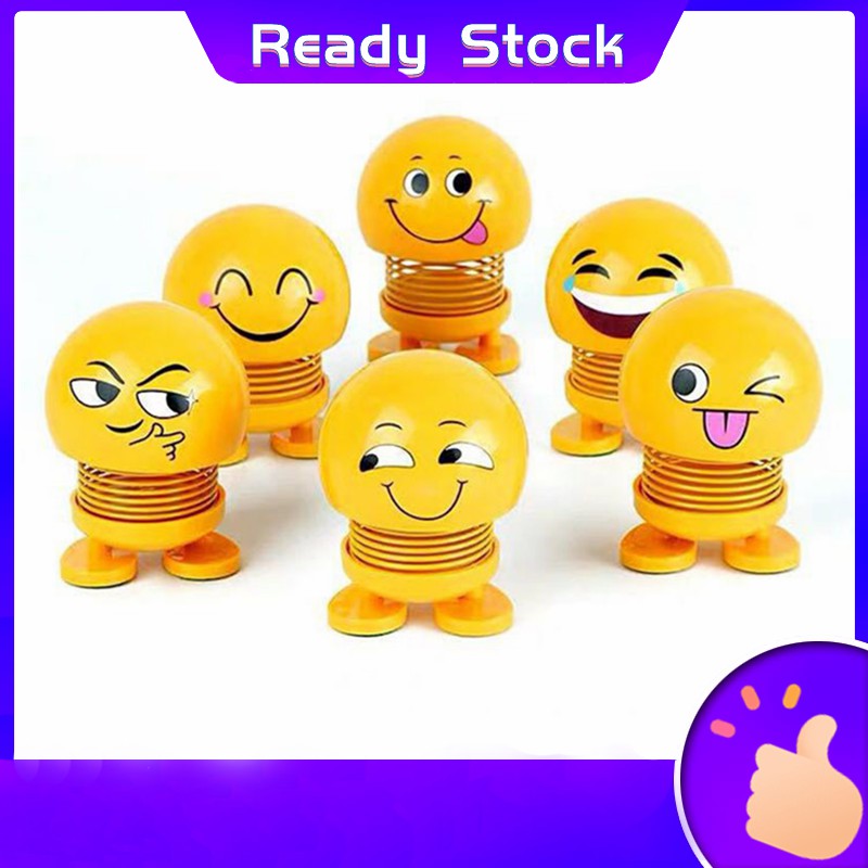 Anak Patung Smile Doll Toy Head Shaking Spring Cartoon 