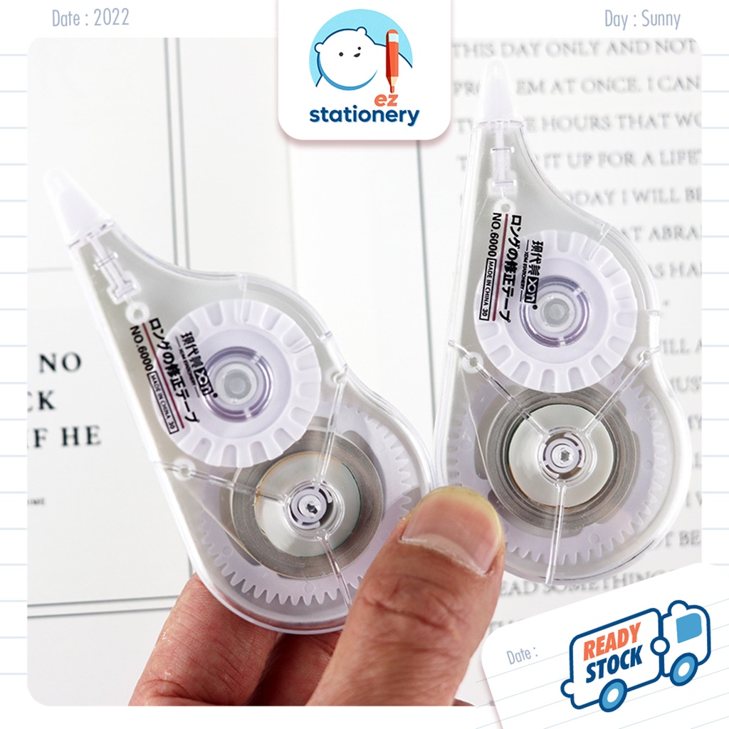 🇲🇾 Ready Stock Muji Style Correction Tape 5mm x 12m Transparent