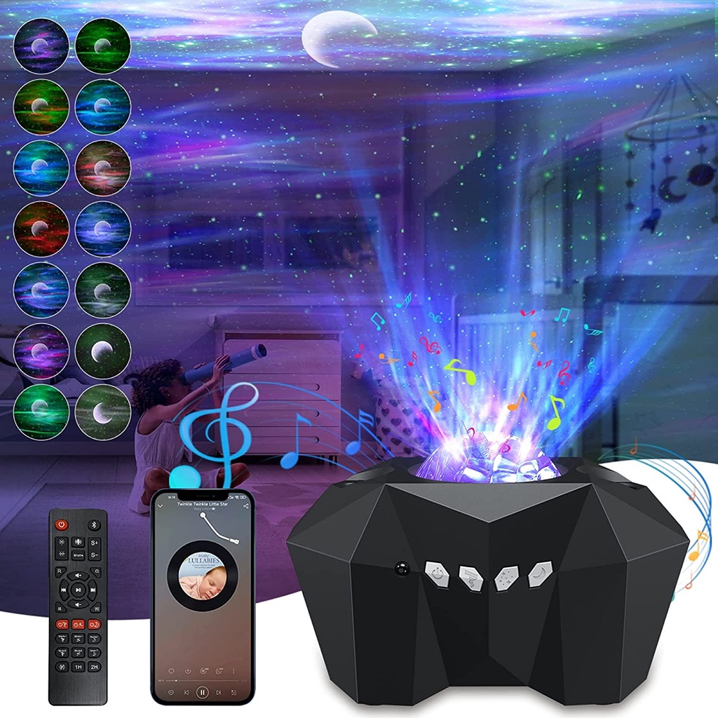 Northern Light Galaxy Starry Sky Projector Space Aurora Night Light Star Projector Nebula Moon Lamp With Bluetooth Music Speaker