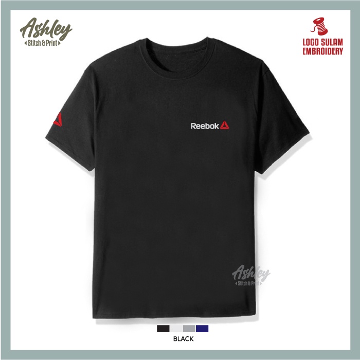 T Shirt Round Neck Reebok Activewear Apparel Sneakers Activewear Wear Baju Lelaki Cotton Fashion Embroidery Jahit Tee