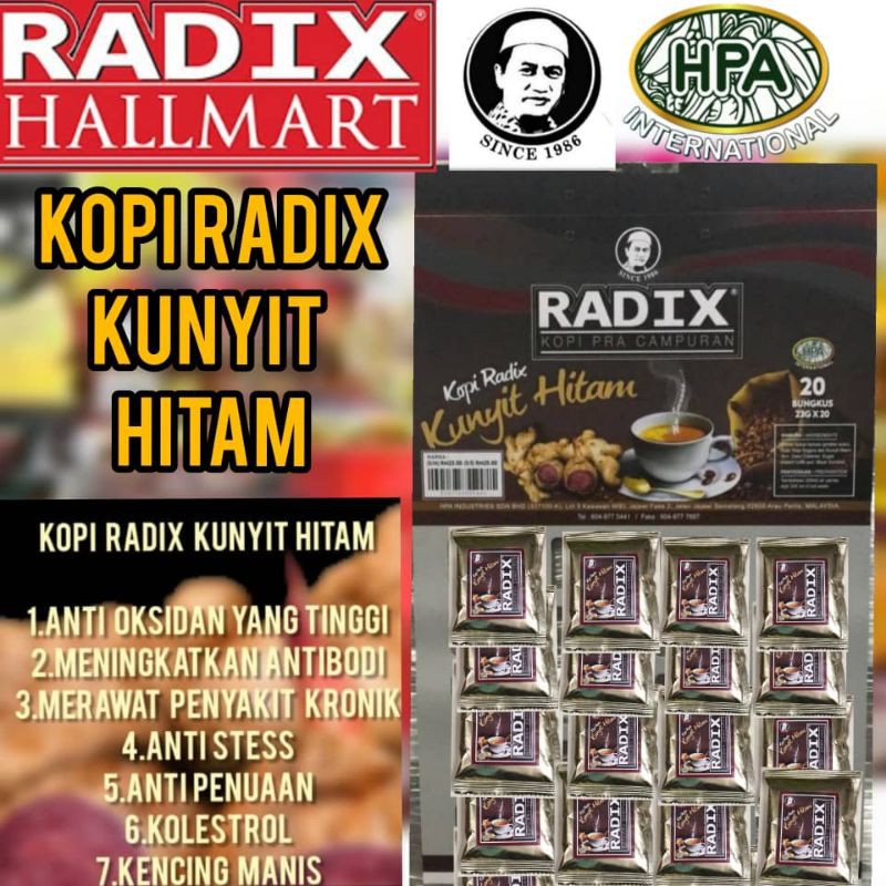 Kopi Radix Kunyit Hitam New Terlaris Black Tumeric Hpa Malaysia