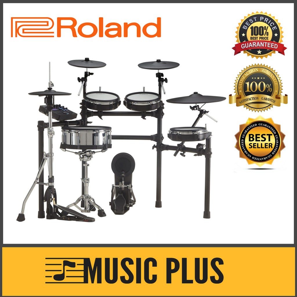 Roland TD27KV VDrums Electronic Drum Set with RH300V Headphone, Kick Pedal, Throne and
