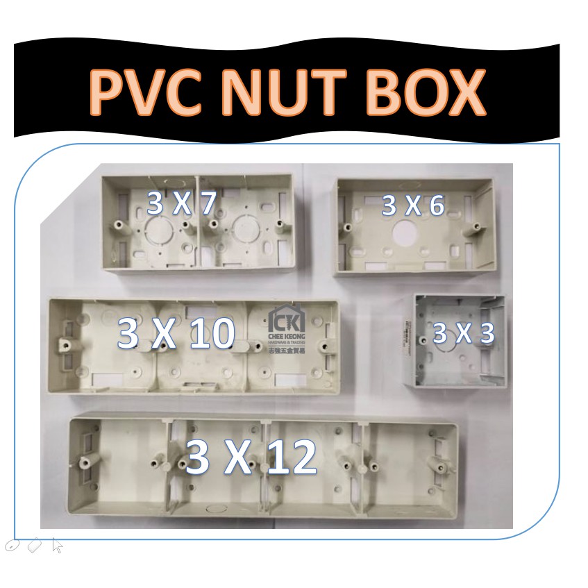 ELECTRICAL PVC SWITCH BOX / PVC BASE/ SOCKET WHITE BOX /PVC NUT BOX