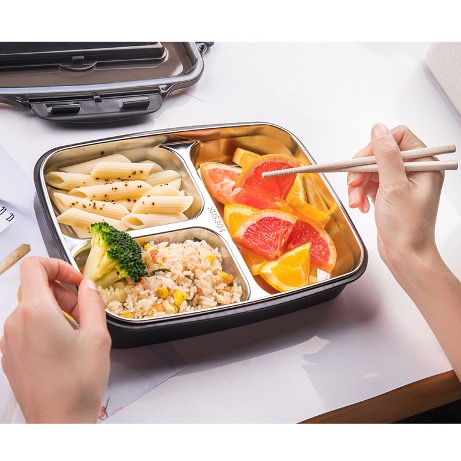 (1000ml) MILANDO Stainless Steel Lunch Box Picnic Bento Food Storage Container Bekal Makanan (Type 4)
