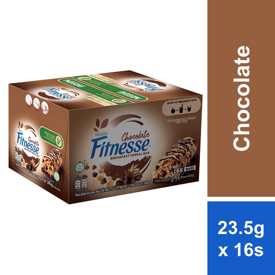 Nestle Chocolate Fitnesse Breakfast Cereal Bar 23.5g x 16s Shopee