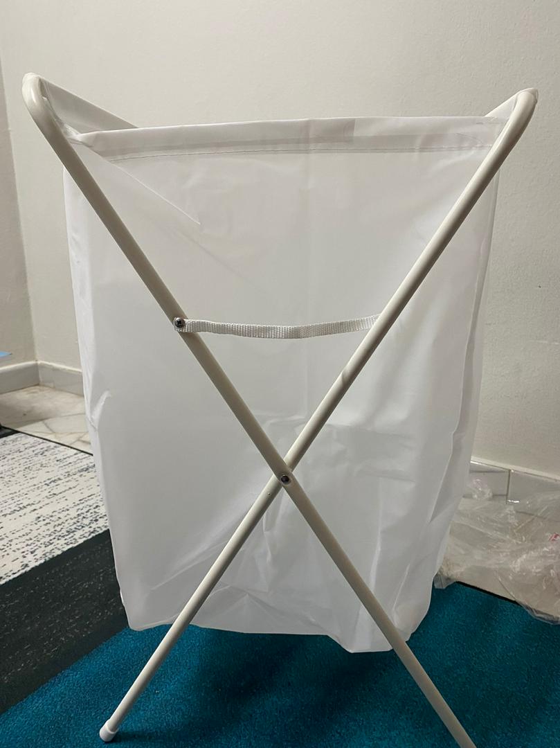 White Details about   Ikea JALL Laundry Basket Washing Linen Clothes Bag with Stand Foldable 