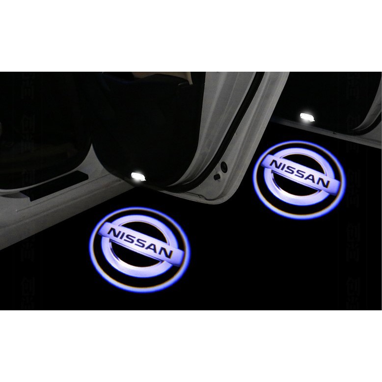 2pcs Fit for Nissan LED Car Door Light Laser Projector Light Welcome Shadow Light Car Logo Bulb Kit Compatible with Nissan Altima Armada Maxima Titan Quest 