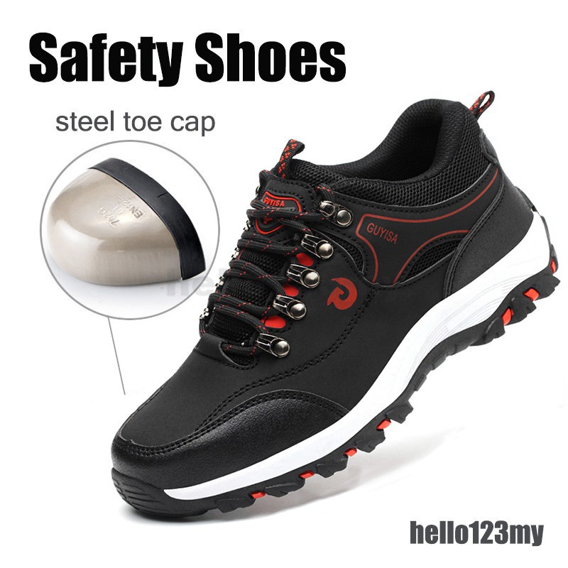 Men Steel Toe Work Safety Shoes Casual Outdoor Hiking Shoes Puncture ...