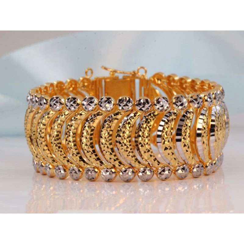 Rantai Tangan Fesyen Stamping 73 66g 19cm 2 2cm Emas 916 Tulen Shopee Malaysia