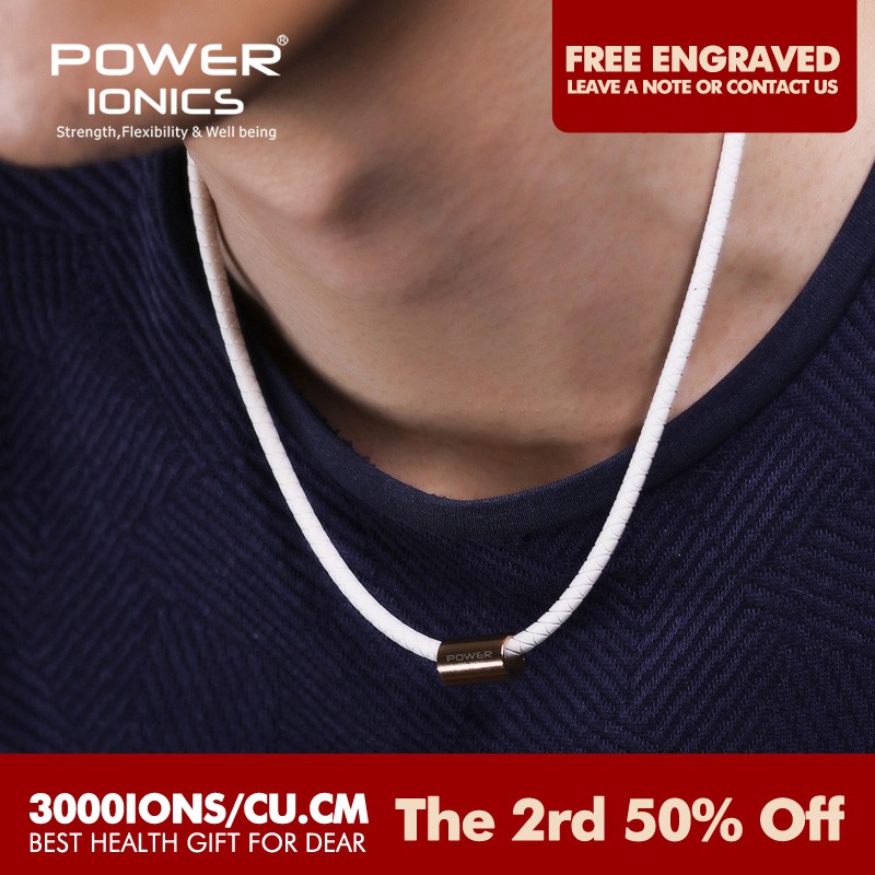 POWER IONICS FDA Medical Device Registration New 3000 ions/cc Anion Health Fashion Women Men Sports Titanium Bio Silicone Necklace Pendant Free Lettering Friends Lover Family Gift 2024 Raya