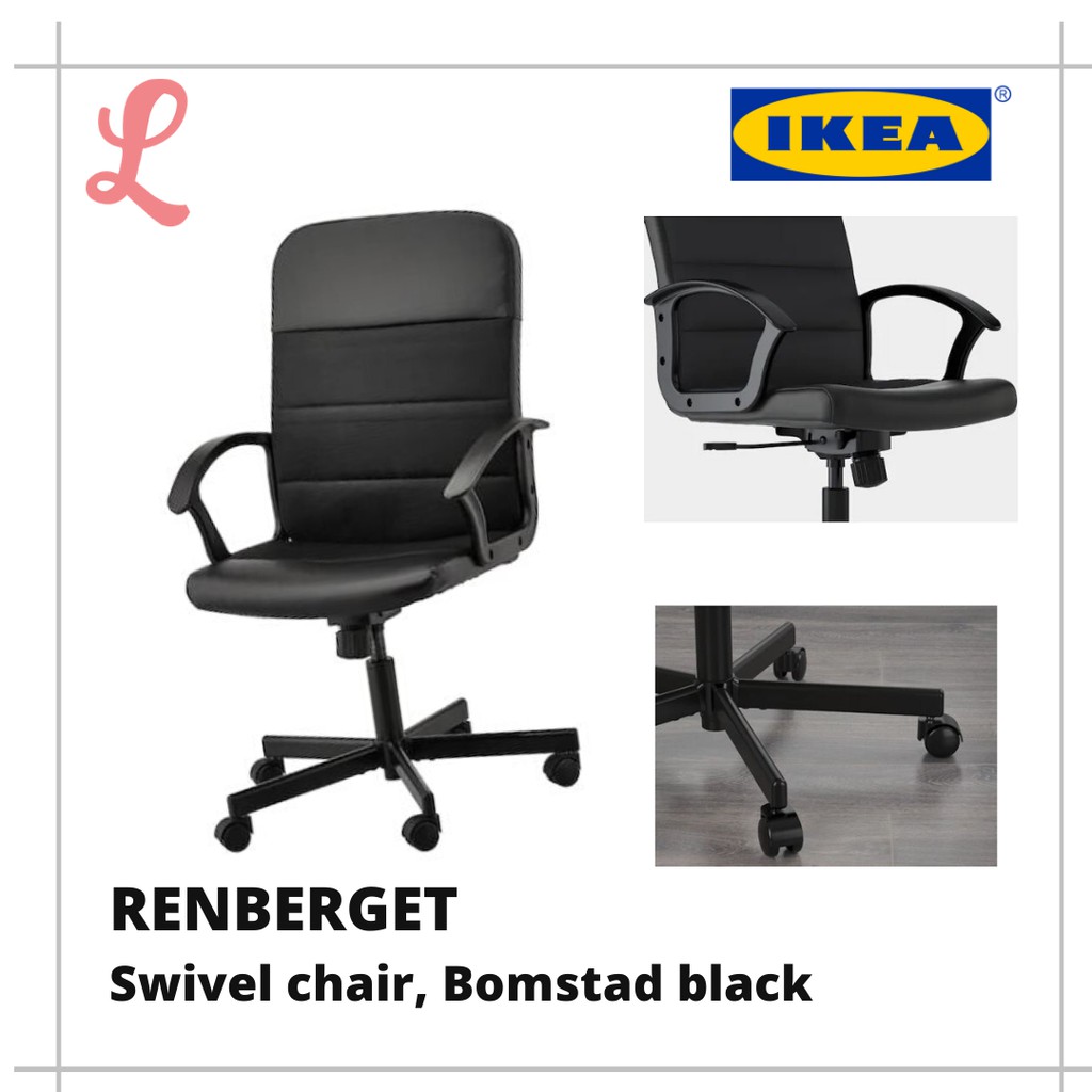 RENBERGET Swivel chair, Bomstad black Shopee Malaysia