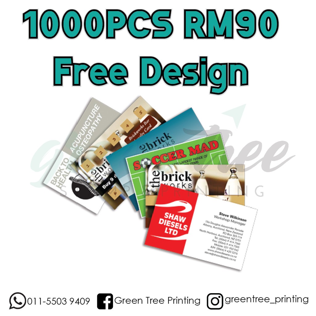 1000pcs Business Card Name Card Kad Nama Business Owner Free Design Shopee Malaysia