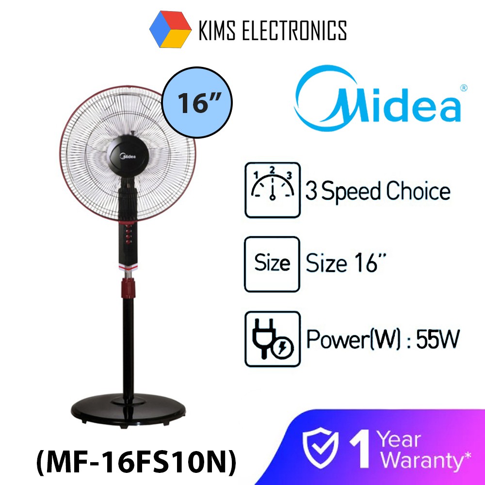 Membeli Kims Electronics Midea 3 Speed 3 Blades 16 Inch Stand Fan Kipas Berdiri Mf 16fs10n Dengan Harga Istimewa Rm 97 Mem Beli Murah