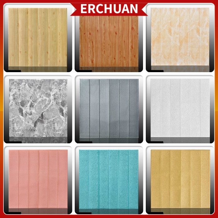 ERCHUAN 70x70cm 3D Wood Grain Foam Wallpaper Wainscoting 