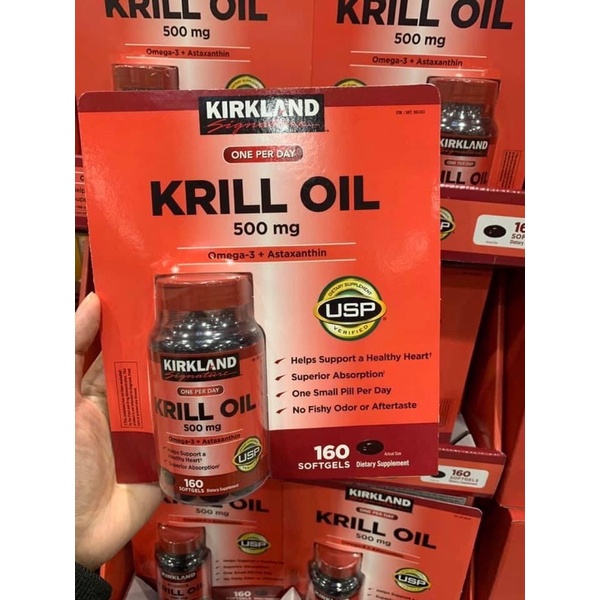 Kirkland Signature Krill Oil 500 mg Box of 160 capsules Shopee Malaysia